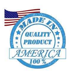 Stamp with flag of the USA, made in quality product