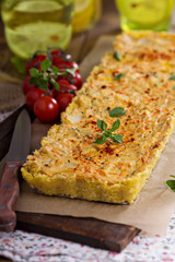 Vegan quiche with tofu