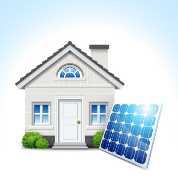 house & solar panel