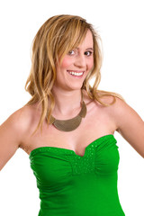 freundliche Blondine