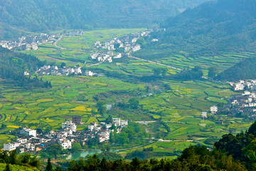 Fototapeta na wymiar Rural landscape in Wuyuan, Jiangxi Province, China.