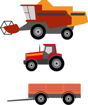 Vector illustration of agriculture vehicles