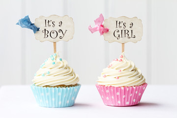 Baby shower cupcakes - obrazy, fototapety, plakaty