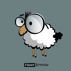 Happy Birthday funny little lamb smile