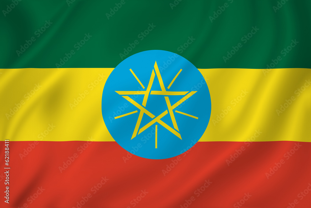 Wall mural Ethiopia flag