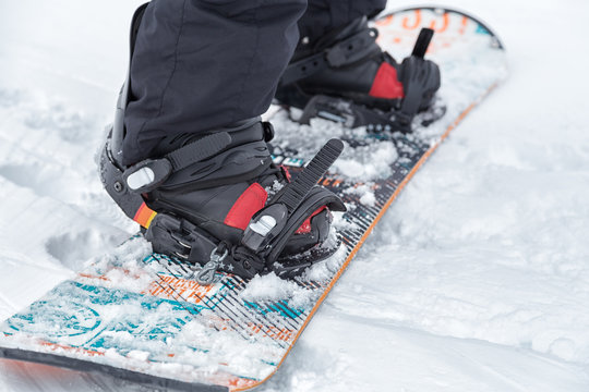 Close up of a snowboard