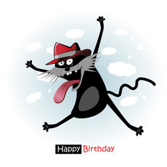Happy Birthday smile funny cat greeting