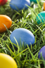 Colorful Dyed Eggs for Easter