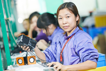 chinese female worker at manufacturing