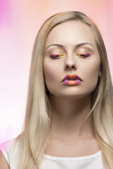 Fototapeta premium girl with multicolor make-up