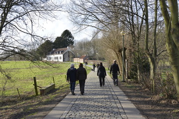 Fototapeta premium Promenade sur le chemin pavé