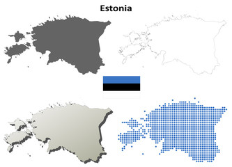 Blank contour maps of Estonia