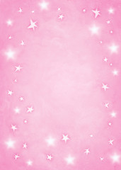 Pink star background with room for copy space.