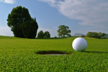 golf ball and hole