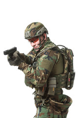 Fototapeta premium NATO soldier in full gear.