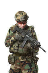 Fototapeta premium NATO soldier in full gear.