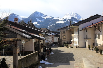 Fototapeta na wymiar Village de Gruyères