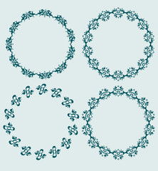 Set of four round frames