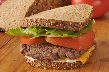 Homemade hamburger sandwich