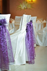Fototapeta premium Wedding table setting. Table set for an event party or wedding