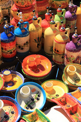 Pottery at a market