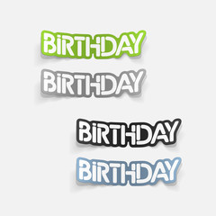 realistic design element: birthday