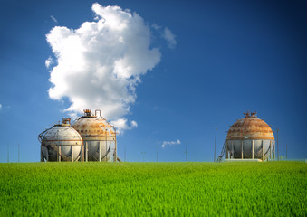 gas storages in petrochemical plant