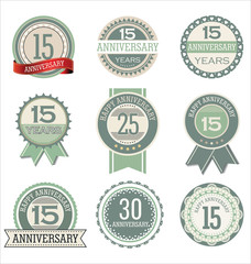 Anniversary retro labels