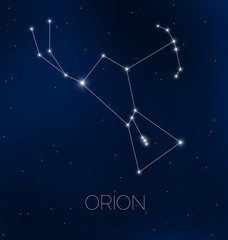 Orion constellation in night sky - obrazy, fototapety, plakaty