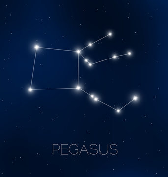 Pegasus constellation in night sky