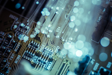 Network. Fiber optic cables, fibre connection, telecomunications