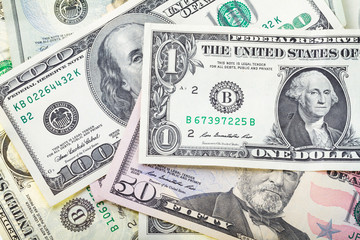 Dollar banknotes background