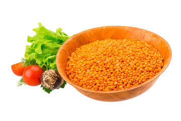 Raw red lentils