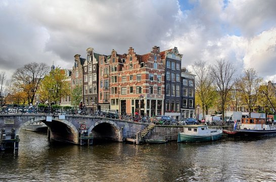 Amsterdam canal and bridge