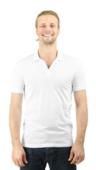 Handsome young man isolated on white