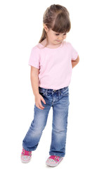 Fototapeta premium Pretty little girl isolated on white