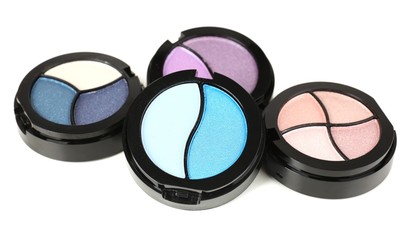 Bright eye shadows isolated on white