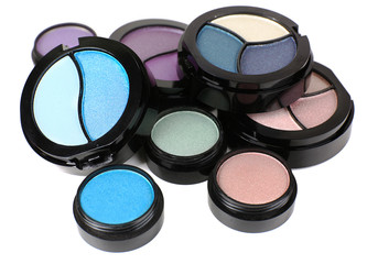 Bright eye shadows isolated on white