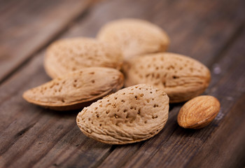 Almonds on a table