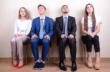 Business people waiting for job interview