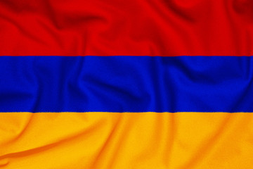 Fabric texture of the Armenia flag