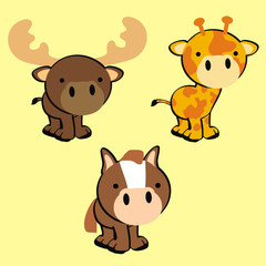 cute animals set in vector format
