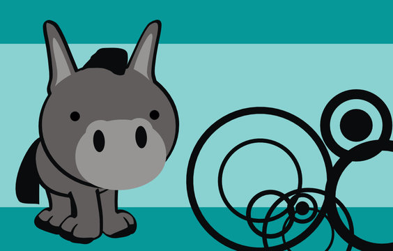 donkey cute cartoon baby vector background