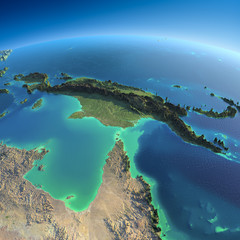Detailed Earth. Australia and Papua New Guinea