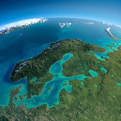 Detailed Earth. Europe. Scandinavia - 62203027