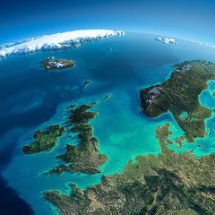 Detailed Earth. United Kingdom and the North Sea - 62203053