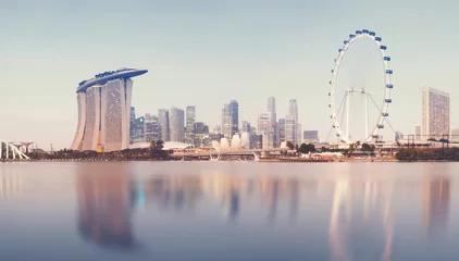 Zelfklevend Fotobehang Skyline van Singapore © fazon