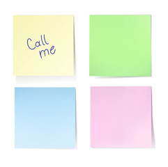 Colorful stick notes isolated on white background