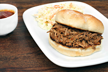 Pulled Pork Sandwich on a bun