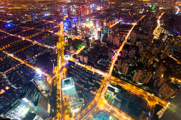 Aerial city night view